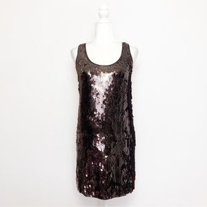 Diane Von Furstenberg Pellina Paillette Mini Dress 0 Brown Black Tortoise Sequin